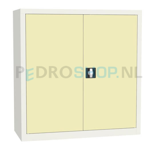 Draaideurkast SQ-107, 104*120*43,5 crème, 2 legborden